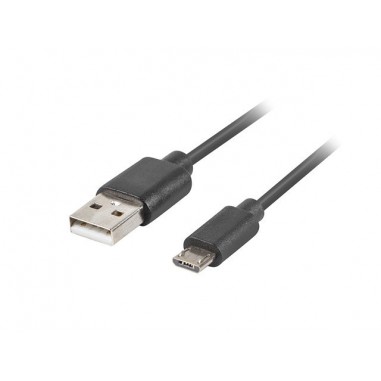 CABLE USB LANBERG 2.0 MACHO/MICRO USB MACHO QUICK CHARGE 3.0 1.8M NEGRO - Imagen 1