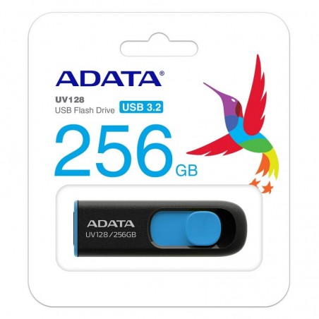 ADATA Lapiz Usb UV128 256GB USB 3.2 Negro/Azul - Imagen 3