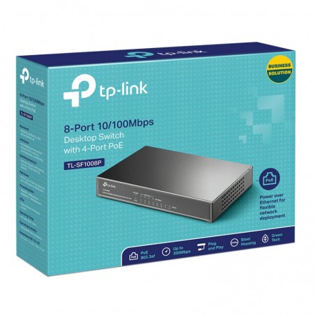 TP-LINK TL-SF1008P Switch 8x10/100Mbps 4xPoE Metal - Imagen 4