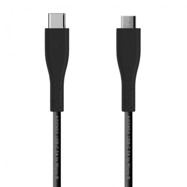 AISENS CABLE USB 2.0 3A TIPO USB-C M-MICRO B M NEGRO 1.0M