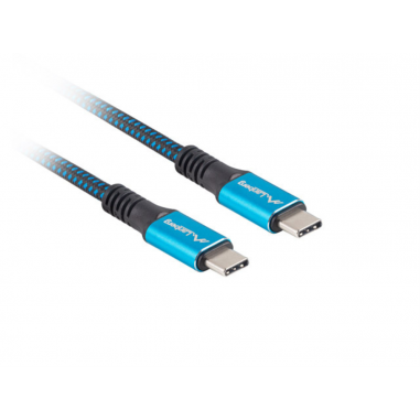 CABLE USB-C 4.0 LANBERG MACHO/MACHO 1.2M 100W 8K 30HZ NEGRO/AZUL