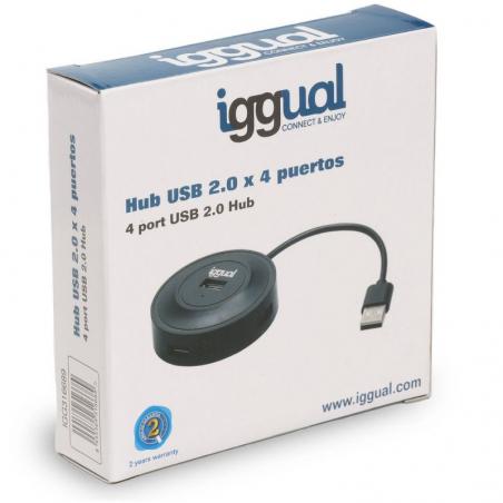 iggual Hub USB 2.0 x 4 puertos USBHubR2.0x4p