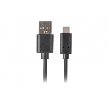 CABLE USB LANBERG 2.0 MACHO/USB C MACHO QUICK CHARGE 3.0 0.5M NEGRO