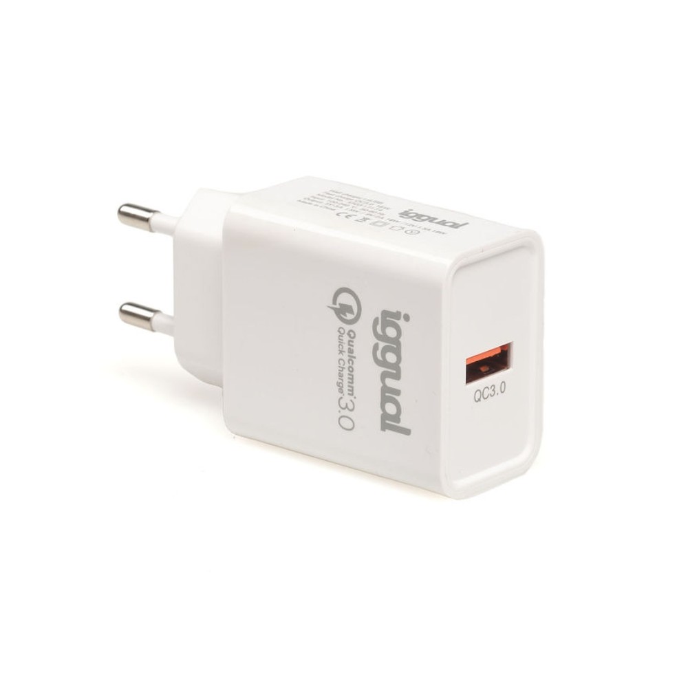 iggual Cargador 1xUSB carga rápida QC3.0 18W