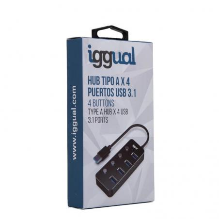 iggual Hub tipo A x 4 puertos USB 3.1 4BUTTONS