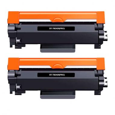 Brother TN2420/TN2410 Negro Pack de 2 Cartuchos de Toner Genericos