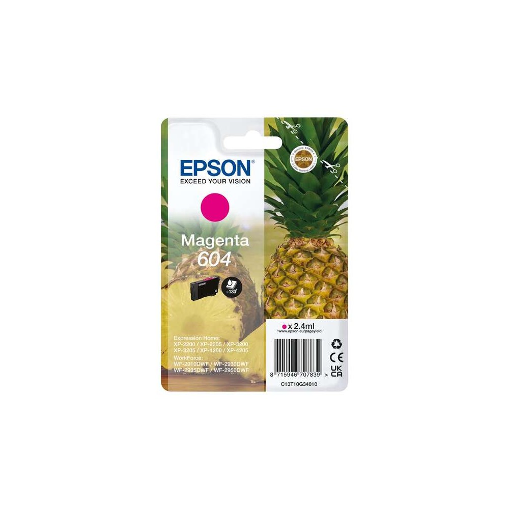Epson 604 Magenta Cartucho de Tinta Original - C13T10G34010