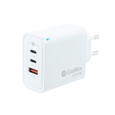 CARGADOR COOLBOX GAN 65W USB-C/USB-C/USB-A PARED