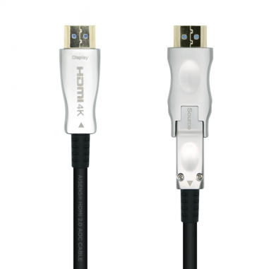 CABLE HDMI AISENS V2.0 OPTICO ACTIVO AOC DESMONTABLE 4K60HZ M/M 20M NEGRO