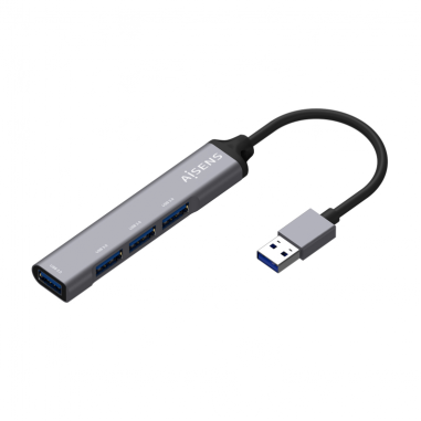 HUB AISENS USB 3.0 ALUMINIO TIPO A M-4XTIPO A H 10CM GRIS