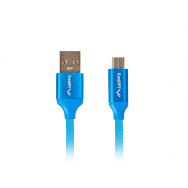 CABLE USB LANBERG 2.0 MACHO/MICRO USB MACHO QUICK CHARGE 3.0 1.8M AZUL