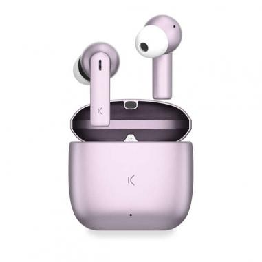 Ksix Meteor Auriculares Inalambricos - Estuche Metalico - ENC - Color Rosa