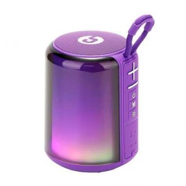 Coolsound Altavoz Bluetooth Light Boom 5W - Asa de Transporte - Efecto Luces LED - Color Morado