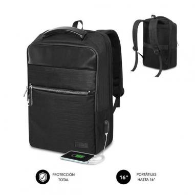 Subblim Mochila Air Padding para Ordenadores de 15,6" - Alta Proteccion con Sistema Air Padding - Resistente al Agua - Puerto US