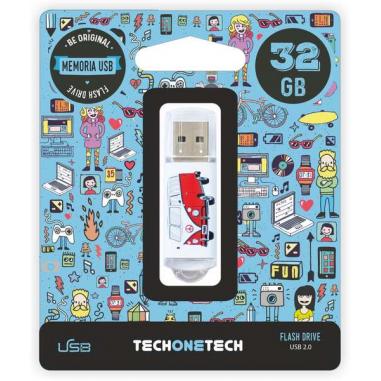 TechOneTech Camper Van Van Memoria USB 2.0 32GB (Pendrive)