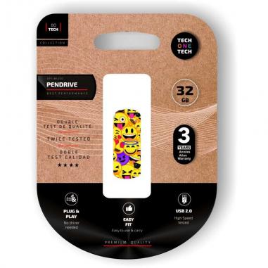 TechOneTech Clip Tech Emoji Collage Memoria USB 2.0 32GB (Pendrive)