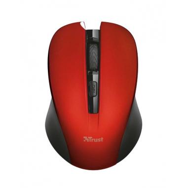 Trust Mydo Raton Inalambrico Silencioso USB 1800dpi - 3 Botones Silenciosos - Uso Ambidiestro - Color Rojo/Negro