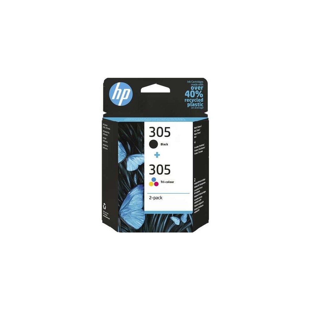 HP 305 Negro + Color Pack de 2 Cartuchos de Tinta Originales - 6ZD17AE