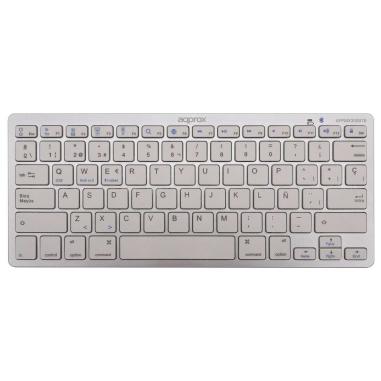 Approx Teclado Compacto Inalambrico Bluetooth 3.0 - 14 Teclas Multimedia - Compatible con PC/Android/iOS - Color Plata