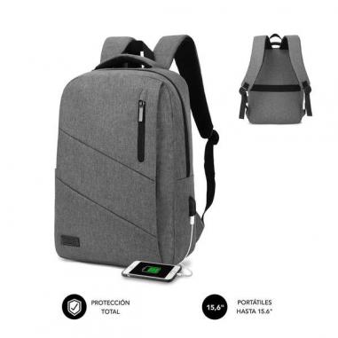 Subblim Mochila City - para Portatiles de hasta 15,6" - Resistente al Agua - Diseño Actual y Practico - Correas Ajustables - Col