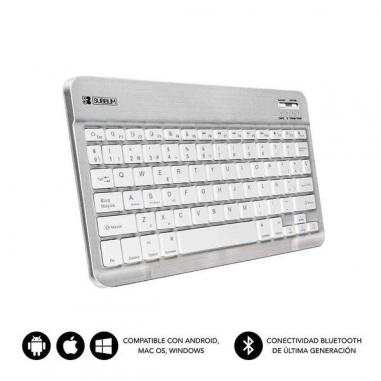 Subblim Teclado Smart Bluetooth - Ultrafino y Ultraligero - Conectividad Wireless Bluetooth 30 - Compatible con Apple, Android, 