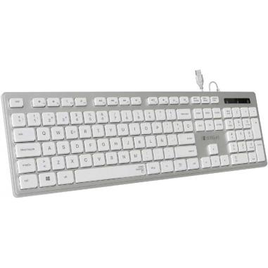 Subblim Teclado Ergo con Conexion por Cable USB Plug & Play - Teclas Ergonomicas de Bajo Perfil y Forma Concava - Pulsaciones Si