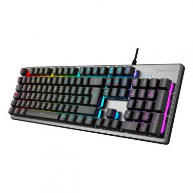 Unykach Nova K244 Teclado Gaming Multimedia 105 Teclas USB - Iluminacion FRGB -  Antighosting - Cable de 1.60m - Color Gris