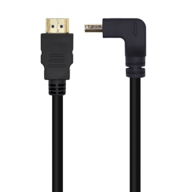 CABLE HDMI AISENS V2.0 ACODADO PREMIUM 4K60HZ A/M-A/M 1.0M