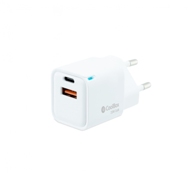 CARGADOR COOLBOX GAN 20W USB-C/USB-A PARED