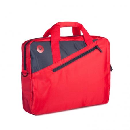 MONRAY Maletín Portátil 15,6"  Bolsillo Ext. Rojo