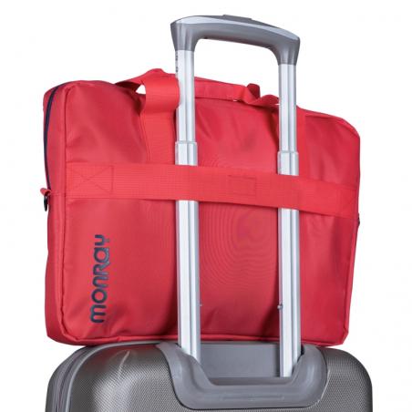 MONRAY Maletín Portátil 15,6"  Bolsillo Ext. Rojo