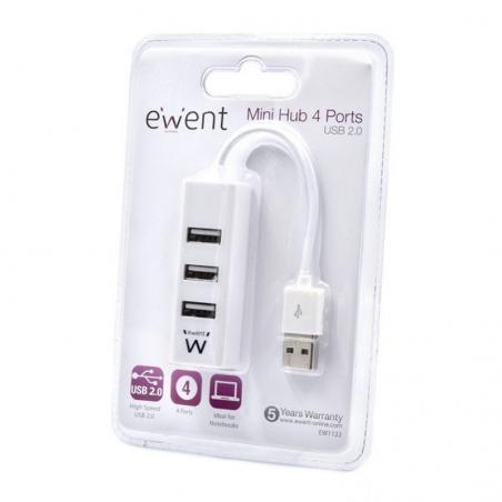 EWENT EW1122 MINI-HUB USB 4 PUERTOS BLANCO