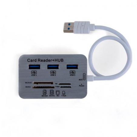 iggual Hub USB 3.0 x 3p + Lector tarjetas USB 3.0