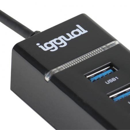 iggual Hub USB-A 3.0 x 4 puertos HUB-A-4p