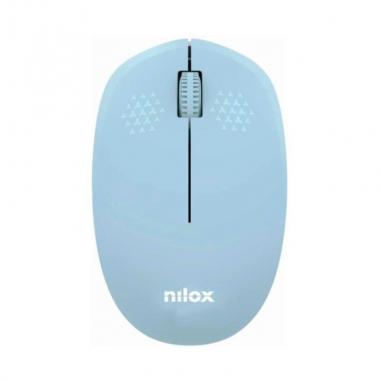 Nilox Ratón Wireless, 1000 DPI, 3 botones, Azul