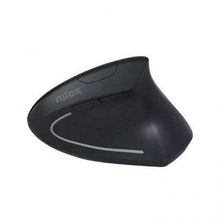 Nilox Ratón Wireless Vertical, 1600 DPI, Negro