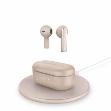 Energy Sistem Auriculares Bluetooth True Wireless - Base de Carga Inalambrica Incluida - 25 horas de Musica - Color Rosa Oro