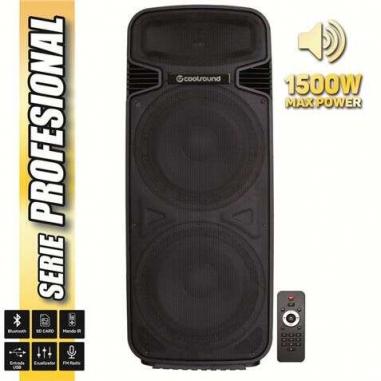 Coolsound Pro 500 Altavoz Autoamplificado Bluetooth 1500W 2x15" 450W RMS - USB, SD, Entrada Mic. Jack 6.3mm - Mando a Distancia