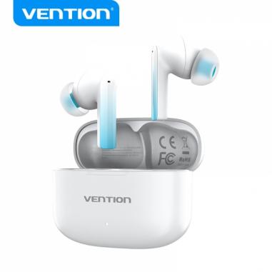 Vention Auriculares Bluetooth 5.3 con Estuche de Carga - 6h Autonomia ELF E04 - Color Blanco