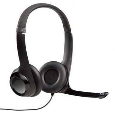 Logitech H390 Auriculares con Microfono Plegable USB - Diadema Ajustable - Almohadillas Acolchadas - Controles en Cable - Cable 