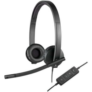 Logitech H570E Auriculares con Microfono USB - Microfono Plegable - Diadema Ajustable - Almohadillas Acolchadas - Controles en C