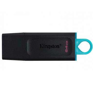 Kingston DataTraveler Exodia Memoria USB 64GB - USB 3.2 Gen 1 - Con Tapa - Enganche para Llavero - Color Negro (Pendrive)