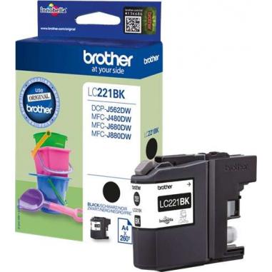 Brother LC221 Negro Cartucho de Tinta Original - LC221BKBP