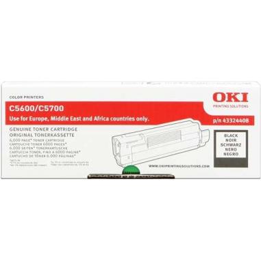 OKI C5600/C5700 Negro Cartucho de Toner Original - 43324408