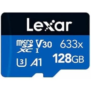 Lexar 633x UHS-I Tarjeta de Memoria microSDXC 128GB con Adaptador SD - Velocidades de Lectura hasta 100MB/s - Escritura hasta 45