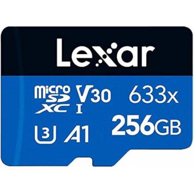 Lexar 633x High-Performance Tarjeta de Memoria microSDXC UHS-I 256GB - Velocidades de Lectura hasta 100MB/s - Incluye Adaptador 