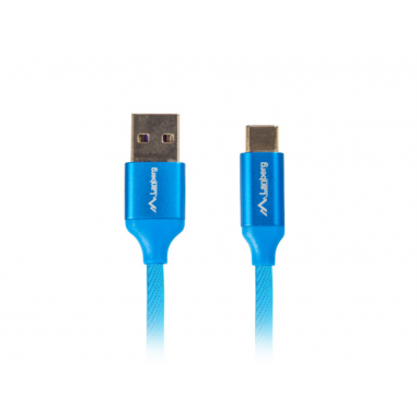 CABLE USB LANBERG 2.0 MACHO/USB C MACHO QUICK CHARGE 3.0 1.8M AZUL