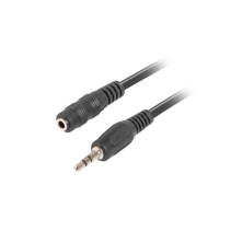 CABLE LANBERG ESTEREO JACK 3.5 MM MACHO A JACK 3.5 MM HEMBRA NEGRO 1.5 M