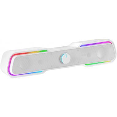 Mars Gaming Barra de Sonido Gaming 10W - Procesador de Sonido DSP - Iluminacion RGB - Conexion Jack + Bluetooth 5.0 - Color Blan