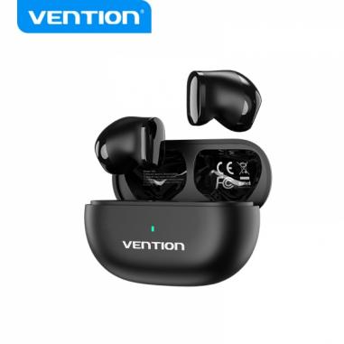 Vention Auriculares Bluetooth 5.3 con Estuche de Carga - 6h Autonomia - Tiny T12 - Color Negro